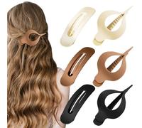 YONOY Lot de 6 pinces à cheveux plates, 2 styles de pinces à cheveux françaises plates pour cheveux épais et fins, pinces crocodiles de 12 cm pour femmes et filles, pinces à cheveux solides à bec de