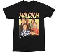 YONQI Malcolm in The Middle T-shirt vintage unisexe, Noir , M