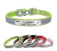 Yonsbox Collier Microfibre Réfléchissant pour Petit Moyen Grand Chien Chat Male Femelle Personnalisé Plaque Identification Médaille Collier Chien Chat Chaton Chiot Fille Gravée Nom Numéro Téléphone