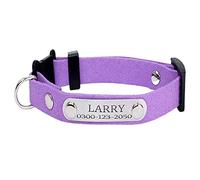 Yonsbox Collier pour Chat Detachable Personnalisé Anti Étranglement avec Grelot Clochette Identification Sécurité Reglable Collier Médaille Chat Petit Chaton Male Femelle Violet avec Gravure Nom