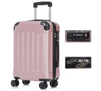 YONSLY Valise avec Serrure TSA et Fermeture éclair YKK, Coque Rigide, 4 roulettes, Poignée Télescopique (Or Rose, M)