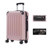 YONSLY Valise avec Serrure TSA et Fermeture éclair YKK, Coque Rigide, 4 roulettes, Poignée Télescopique (Or Rose, L)