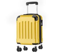 YONSLY Valise Cabine avec roulettes Amovibles, 4 roulettes Pivotantes à 360°, Coque Rigide, Serrure à Combinaison, Poignée Télescopique (Jaune, S)