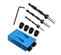 Yontree Kit de perçage d’angle 15 degrés pour le bois avec guide gabarit mèches et trous 6/8/10 mm