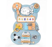 Yontwe Tableau occupé Montessori Plateau de Jeu sensoriel Apprentissage de la motricité Fine Planches d'activités sensorielles en Bois Faites à la Main Jouet d'éducation précoce 1-6 Ans