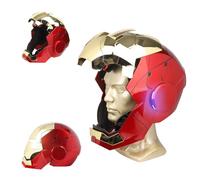 YONTYEQ Iron Hero MK 5 1:1 Casque Voix Tactile et télécommande avec Yeux LED, Effets sonores réalistes, pour Cosplay, Affichage et Figurines de Collection pour Homme et Adolescent, Couleur Or