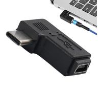 Yonuaret Adaptateur USB - Convertisseur De Données À Angle Droit - Connecteur Mâle 5 Pins Femelle Type C - pour Ordinateur Portable, Ordinateur, Moniteur, Mobile, Tablette, Caméra, GPS