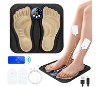 Yonuaret Appareil De Massage EMS Des Pieds Avec Télécommande | Massageur Plantaire,Massage Électrique Réglable pour Séniors, Adultes Actifs et Voyageurs