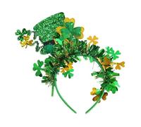 Yonuaret Bandeau trèfle à quatre feuilles | Bandeau trèfle | Cerceaux de bandeau vert Shamrock uni avec melon pour adulte