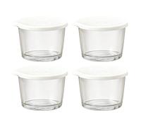 Yonuaret Bols En Verre Avec Couvercles,4 Pièces Empilables Réutilisables Tasses À Mélanger Alimentaires | Contenants Alimentaires En Verre | Pour Cuisine Cuisson Pâtisserie Garde-Manger Réfrigérateur