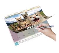 Yonuaret Calendrier 2026 Avec Des Chats,Calendrier Sur Le Thème Des Chats Pour 12 Mois | Planificateur de Planning Mensuel - Pour Domicile Bureau École Chambre À Coucher Salle D'Étude Salle De Réunion