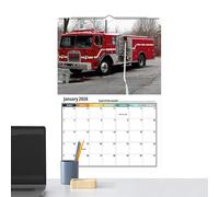 Yonuaret Calendrier mural 2026 | Calendrier de pompiers 12 mois pour mur | Planificateur moderne à | Décoration pour appartement, famille, école, dortoir, salon, chambre à coucher, salle de