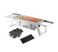 Yonuaret Grill Barbecue Pliable - Barbecue de Camping au Charbon - En Acier Inoxydable Pour Cuisine Intérieur Extérieur Sur Table Balcon Pique-Nique Camping Plage Et Voyage En Camping-Car