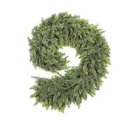 Yonuaret Guirlande de cèdre - Imitation naturelle - Décoration de cèdre vert artificiel - 1,8 m - Guirlande décorative pour cheminée, fenêtre, rampe d'escalier, table, portes, fête de Noël