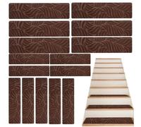 Yonuaret Housse pour tapis d'escalier | Lot de 15 marches en bois | Tapis antidérapant | Auto-adhésif réutilisable pour l'intérieur | Pour personnes âgées, , chiens, maison, garage, terrasse