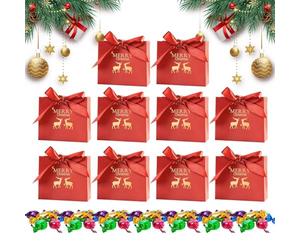Yonuaret Lot de 10 sacs de Noël festifs - Sacs à bonbons de Noël | Pour la maison, la famille, la tradition, la gaieté, l'école, la fête, le festival, le partage, la célébration et la décoration