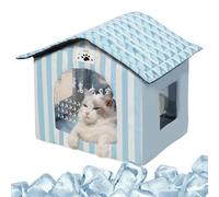 Yonuaret Maison pour Chat Rafraîchissante - Maison pour Chien Isolée Intérieure avec Pochette Gel,Meuble D'été pour Animaux Jardin Cour Balcon Ferme Salon Intérieur