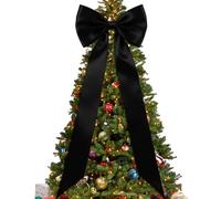 Yonuaret Nœud Décoratif Extra Large pour Sommet De Sapin De Noël 190x47 Cm Nœuds De Noël en Satiné pour Sapin De Noëls Grand Nœud Rouge Décoration pour La Maison, Couronne, Toile De Fonds Murale