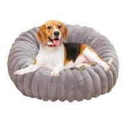 Yonuaret Panier Rond Beignet en Peluche pour Chat et Chien - Lit Lavable 40cm pour Animaux de Petit et Moyen Taille