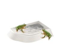 Yonuaret Plat d'eau pour Tortue, Plat de Nourriture pour Tortue - Pot de Bain antidérapant pour Tortue | Bols d'eau et de Nourriture Stables pour Tortues, Accessoires décoratifs pour Habitat de