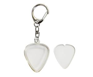 Yonuaret Porte Médiator pour Guitare, Porte-Médiator Portable avec Porte-Clés, Étui de Rangement Transparent pour Plectres Accessoire Instrument de Musique pour Spectacles Cours Maison Voyage Rue,