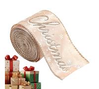 Yonuaret Ruban De Noël Pour Les Arts Créatifs,Décoration De Lanière De Noël De 1,98 M - Ruban Décoratif Couleur Champagne,Pour Emballer Les Cadeaux, Décorer Le Sapin, Créer Des Nœuds, Guirlandes Et