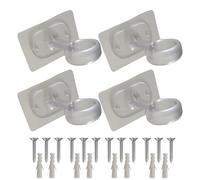 Yonuaret Support Pour Tringle Rideau Plafond | Ensembles de Supports de Tringle à Rideau Fixation Plafond 4 Pièces - 4 Pièces Fixation Adhésive Sans Perçage 2,5-3,2 cm Salle De Bain Location