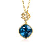 YONVUN Autriche Cristal Zircon Pendentif Diamant Infinity Collier Plaqué Or 18k Pierre Précieuse Pierre de naissance Déclaration Bijoux Cadeau pour Femme Maman Fille Petite Amie