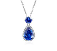 YONVUN Zircon diamant gemme pendentif collier placage 18k or larme ovale poire cristal rubis émeraude saphir Améthyste argent bijoux set cadeau pour mère femme petite amie fille