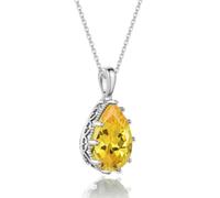 YONVUN Zircon pendentif Collier | ovale poire gemme mariage mariée larme Autriche cristal collier rubis saphir émeraude argent bijoux set cadeau pour femme maman fille petite amie