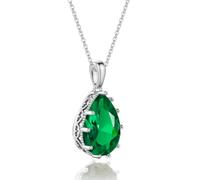 YONVUN Zircon pendentif Collier | ovale poire gemme mariage mariée larme Autriche cristal collier rubis saphir émeraude argent bijoux set cadeau pour femme maman fille petite amie