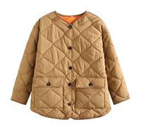 YONY Women Jacket Thin Parkas Coat Button Vintage Fashion Outwear Pocket Blue Coat Winter Autumn Ladies Oversize Bomber Jacket-Khaki,L