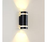 YOOCHUENG Lampes LED d'Extérieur Eclairage Extérieur Haut et Bas IP65 Appliques Murales étanches Lampe Murale Moderne Noire pour Lampe pour Porte d'entrée,Jardin,Lampe Proch