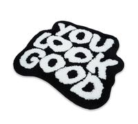 YOOCHUENG Tapis You Look Good Noir,Antidérapant Absorbant Lavable (54x64cm)