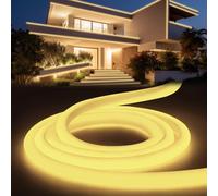 YOODI LED Neon Blanc Chaud 5m, Flexible Ruban Led Exterieur Etanche IP65, Tube Rond Découpable Lumiere Bande 220V LED Strip Light Pour Maison Jardin Fête Chambre Deco, Comprend une Alimentation