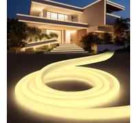 YOODI LED Neon Blanc Neutre 10m, Flexible Ruban Led Exterieur Etanche IP65, Tube Rond Découpable Lumiere Bande 220V LED Strip Light Pour Maison Jardin Fête Chambre Deco, Comprend une Alimentation