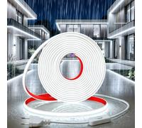 YOODI Ruban LED COB 220V 20M Blanc Froid 6000K Exterieur Etanche IP65 Bande | Flexible Découpable Autocollant Bande LED 320LEDs/M CRI90+ Avec Interrupteur et Cordon D'Alimentation pour Chambre, Piscine