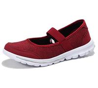 Yooeen Ballerines Femme Confort Mary Janes Chaussures Plates Ultra-léger Baskets Mode Chaussures de Sports Course Fitness Gym Athlétique Outdoor Rouge 38 EU