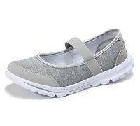 Yooeen Ballerines Femme Confort Mary Janes Chaussures Plates Ultra-léger Baskets Mode Chaussures de Sports Course Fitness Gym Athlétique Outdoor Gris Clair 37 EU