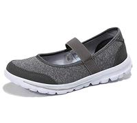 Yooeen Ballerines Femme Confort Mary Janes Chaussures Plates Ultra-léger Baskets Mode Chaussures de Sports Course Fitness Gym Athlétique Outdoor Gris 42 EU