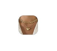 YOOESTORES82 Colliers ras du cou épais en or 14 carats avec pendentif en forme de cœur bouffant, style punk, hip-hop, amour, chaîne épaisse, bijoux cadeaux pour femme, Short, Métal, Pas de gemme