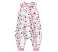 Yoofoss Gigoteuse à Pieds Bébé 100% Coton 1.0 TOG Sac de Couchage Toute l'année Gigoteuse Turbulette et Fermeture éclair Emmaillotage 80 cm pour Bébé Garçons Filles 18-24 Mois