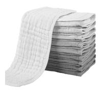 Yoofoss Lange bébé en Mousseline de Coton Langes Super Doux Absorbant avec 6 Couches 27x50 cm Carrés de Mousseline pour Peaux Sensibles Lot de 10 pour Nouveaux-nés Gradient Gris
