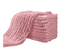 Yoofoss Lange bébé en Mousseline de Coton Langes Super Doux Absorbant avec 6 Couches 27x50 cm Carrés de Mousseline pour Peaux Sensibles Lot de 10 pour Nouveaux-nés Pate Haricots