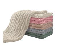 Yoofoss Lange bébé en Mousseline de Coton Langes Super Doux Absorbant avec 6 Couches 27x50 cm Carrés de Mousseline pour Peaux Sensibles Lot de 10 pour Nouveaux-nés Multicolore