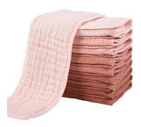 Yoofoss Lange bébé en Mousseline de Coton Langes Super Doux Absorbant avec 6 Couches 27x50 cm Carrés de Mousseline pour Peaux Sensibles Lot de 10 pour Nouveaux-nés Gradient Rose