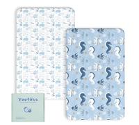 Yoofoss Lot de 2 Draps Housse Bebe Microfibre Respirante Protégé Matelas Ajustable Protection de lit Matelas Bébé Amovible y Lavable 50x89 cm 50x90 cm 55x90 cm pour Lit Berceau et Matelas
