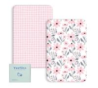 Yoofoss Lot de 2 Draps Housse Bebe Microfibre Respirante Protégé Matelas Ajustable Protection de lit Matelas Bébé Amovible y Lavable 50x89 cm 50x90 cm 55x90 cm pour Lit Berceau et Matelas