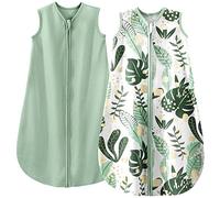 Yoofoss Lot de 2 Gigoteuse d'été pour Bébé Sac de Couchage de 100% Coton 0.5 TOG Gigoteuse Ete Emmaillotage Bebe 78 cm pour Nouveau-né Garçons Filles 6-12 Mois