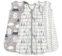 Yoofoss Lot de 3 Gigoteuse d'été pour Bébé Sac de Couchage 100% Coton 0.5 TOG Gigoteuse Ete Emmaillotage Bebe Turbulette 78 cm pour Nouveau-né Garçons Filles 6-12 Mois